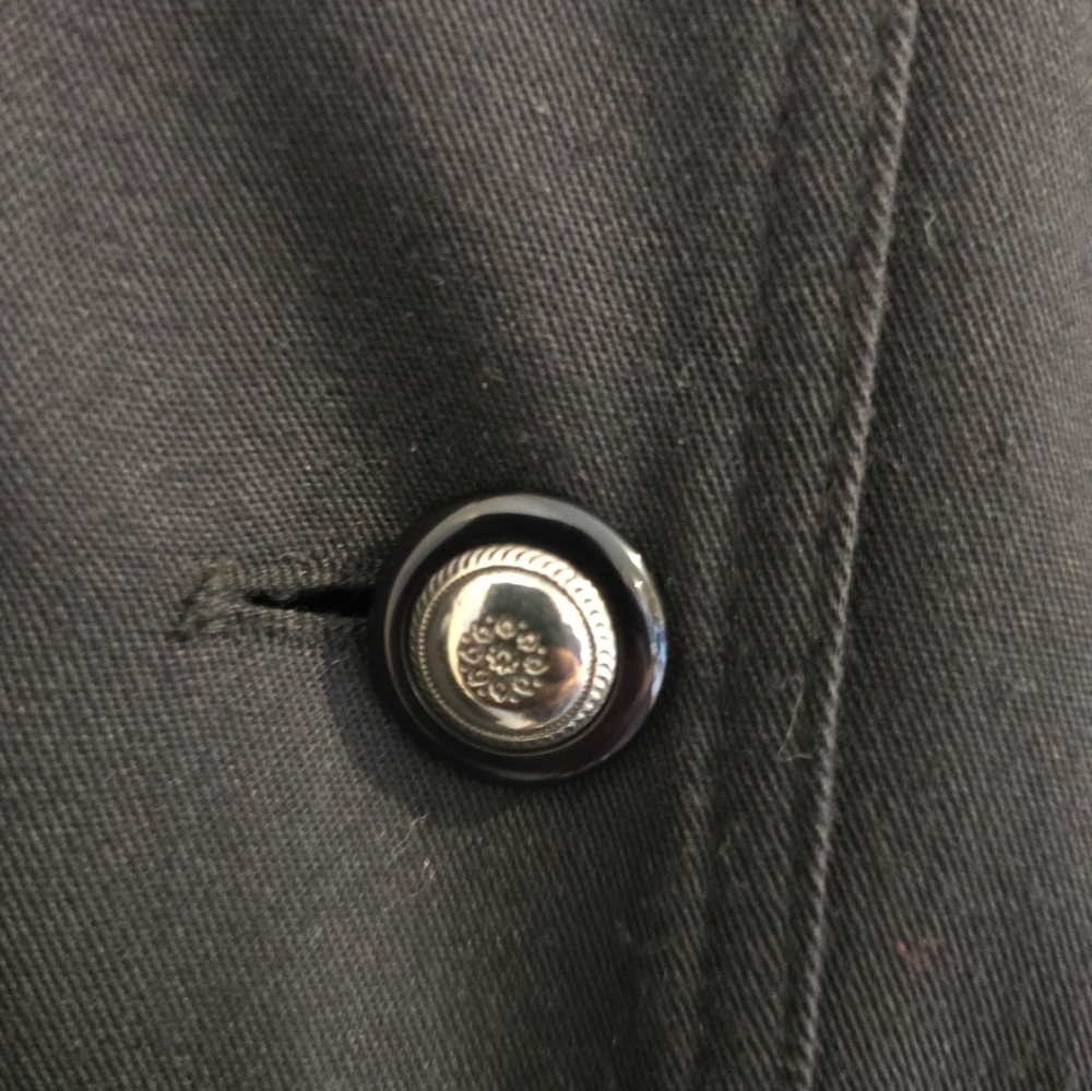 London Fog Navy Trench Coat Size 12 Petite - Picture 3 of 9